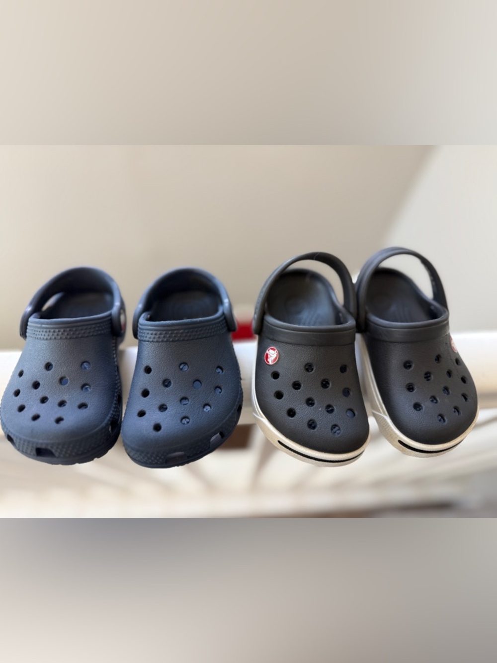Preowned Crocs Toddler Sandals in Navy Blue and Black Bundle - 5C